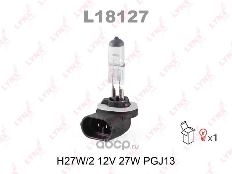 l18127 Лампа 12V H27W/2 27W PGJ13 LYNXauto Standart 1 шт. картон L18127 — фото 255x150