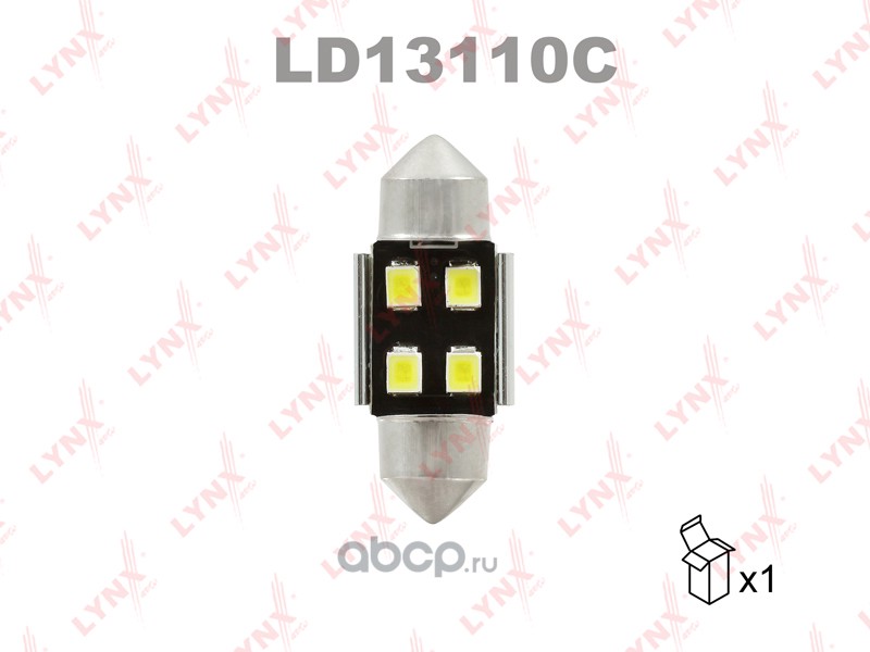 ld13110c Лампа светодиодная 12V C10W 10W SV8, 5 7000K LYNXauto CANBUS 1 шт. картон T11X31mm LD13110C — фото 255x150