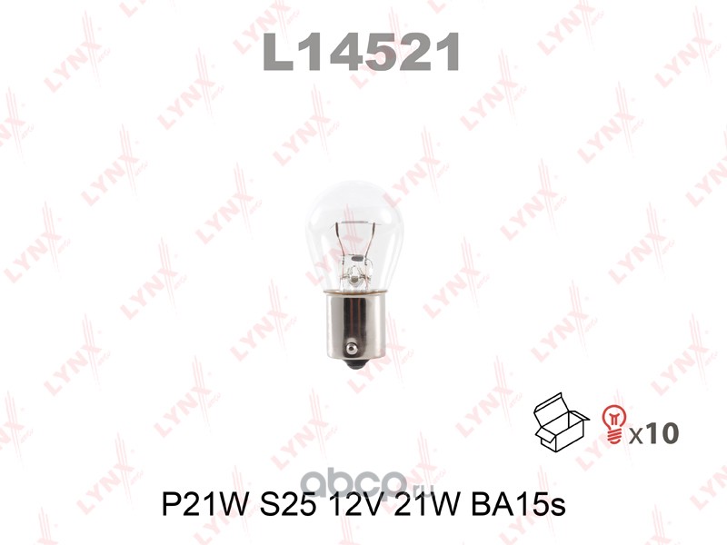 l14521 Лампа 12V P21W 21W LYNXauto 1 шт. картон L14521 — фото 255x150