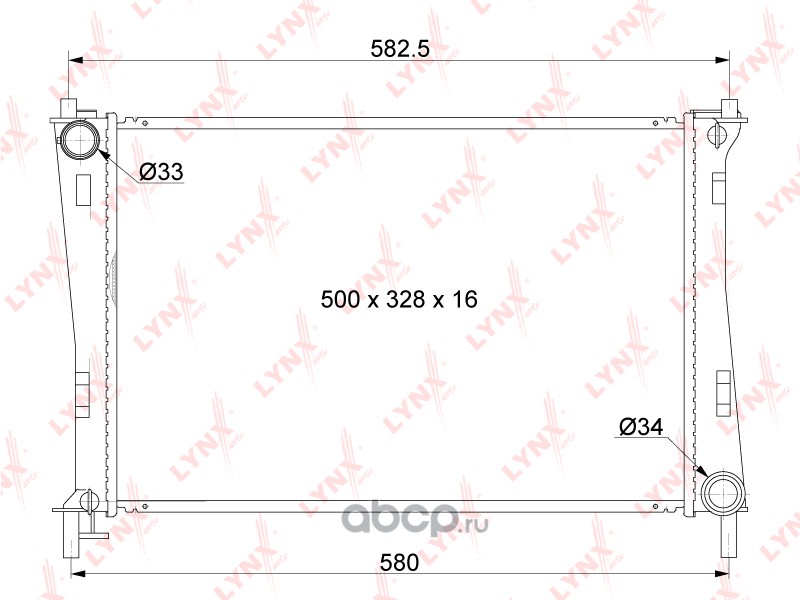 rb1037 Радиатор охлаждения паяный MT FORD Fiesta V 1.25-1.6 02-08 / Fusion 1.25-1.6 02> LYNXauto RB-1037 — фото 255x150