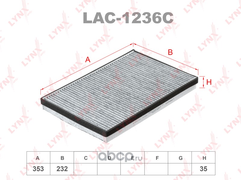 lac1236c Фильтр салонный угольный LYNXauto LAC-1236C — фото 255x150