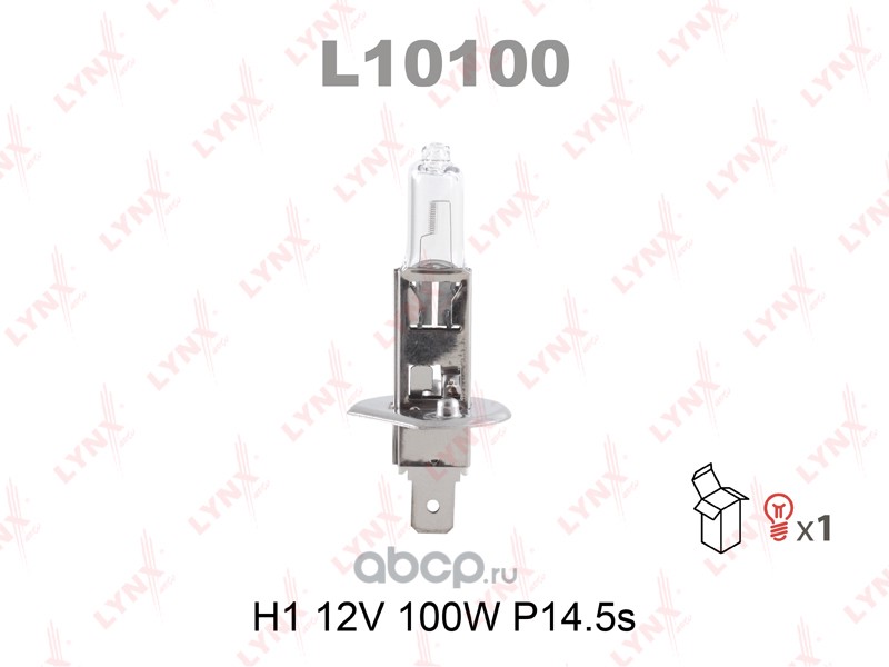 l10100 Лампа 12V H1 100W P14, 5s LYNXauto 1 шт. картон L10100 — фото 255x150