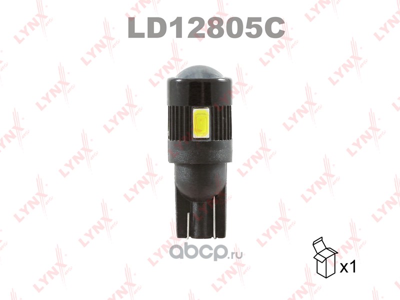 ld12805c Лампа светодиодная 12V W5W 5W W2, 1x9, 5d 7200K LYNXauto CANBUS 1 шт. картон T10 LD12805C — фото 255x150