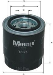 tf24 Фильтр масляный (HONDA ACCORD/CIVIC/HYUNDAI LANTRA/TUCSON/ACCENT/SONATA/H-1/STAREX) M-Filter TF24 — фото 255x150