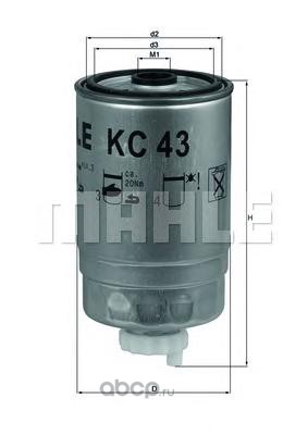 kc43 Фильтр топл. MAHLE KC43 S0322 (ST 302), шт — фото 255x150