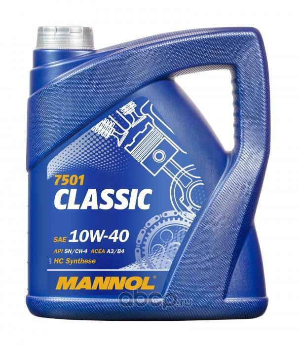 mn75014 Масло моторное 10w40 4л Mannol Classic A3/B4 SN/SM/CF полусинтетическое пластик — фото 255x150