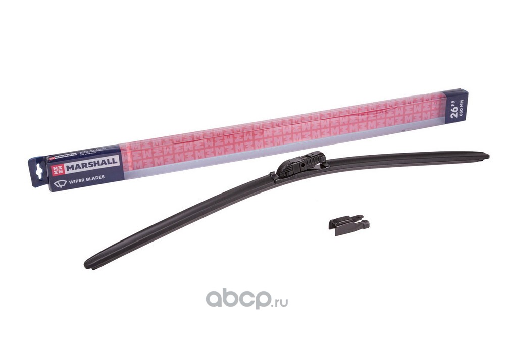 mw8436 Бескаркасная щетка стеклоочистителя 26” / 65 см hook, side pin, push/pinch button 19 mm Audi A2 99-, Citroen C8 02-, Peugeot 408, 508, VW Marshall MW8436 — фото 255x150