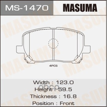 ms1470 Колодки передние TOYOTA AVENSIS VERSO MASUMA MS-1470 — фото 255x150
