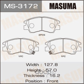 ms3172 Колодки тормозные MITSUBISHI L200/PAJERO/ -06 передн — фото 255x150