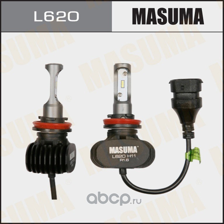 l620 Лампа светодиодная 12V H11 25W 4000lm PGJ19-2 6000K MASUMA LED 2 шт. картон L620 — фото 255x150