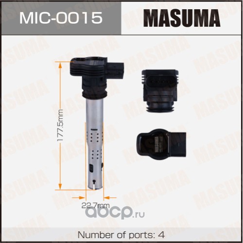 mic0015 Катушка зажигания VAG A4 (B7, B8) 04-, Q3 11-; Octavia (A5) 05-;  Golf V, VI 04-, Tiguan 07- Masuma — фото 255x150