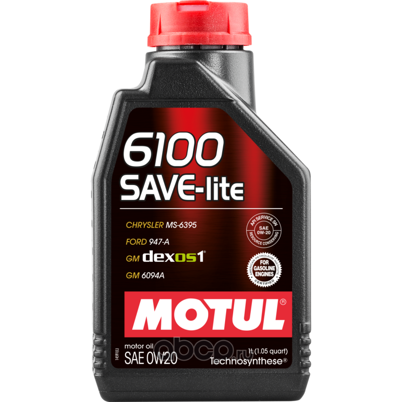 108002 Масло моторное Motul 6100 Save-Lite 0W-20 синтетическое 1 л 108002 — фото 255x150