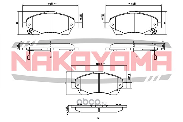 p2026ny Торм. колодки передние Toyota Avensis 1.6I 16V,1.8I 03- NAKAYAMA P2026NY — фото 255x150