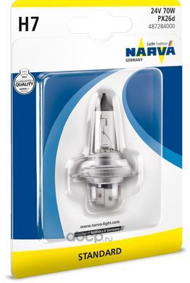 487284000 Лампа 24V H7 70W PX26d блистер (1шт.) Standard NARVA — фото 255x150