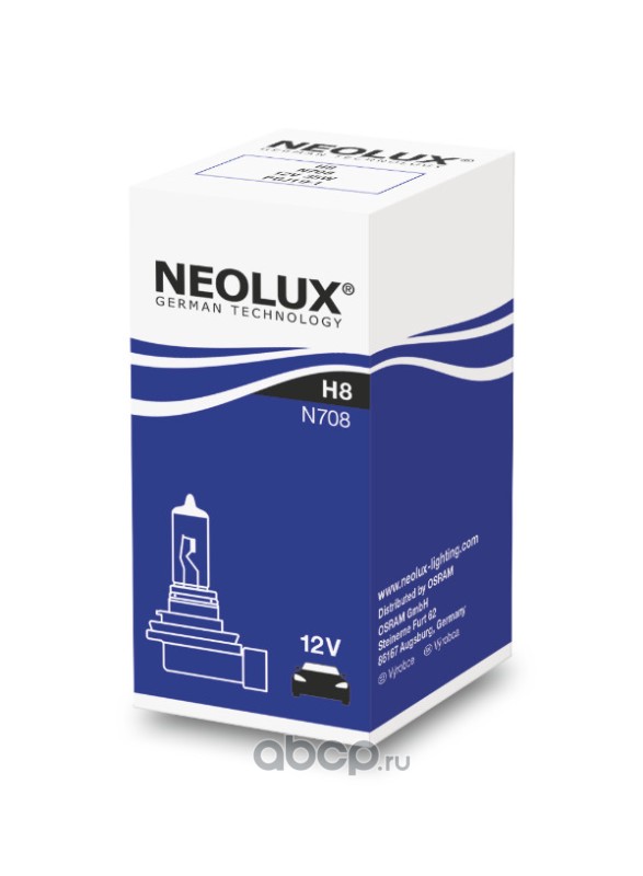 n708 Лампа 12V H8 35W PGJ19-1 NEOLUX 1 шт. картон N708 — фото 255x150