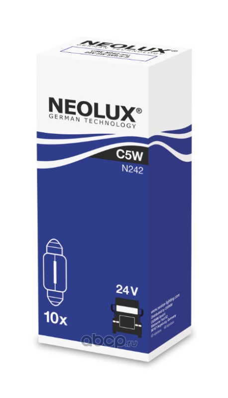 n242 Лампа 24V C5W SV8.5-8 36мм Standard NEOLUX — фото 255x150