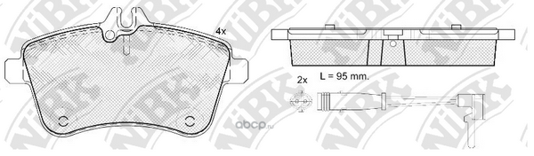 pn0490w Колодки тормозные MERCEDES A (W169),B (W245) передние (4шт.) NIBK — фото 255x150