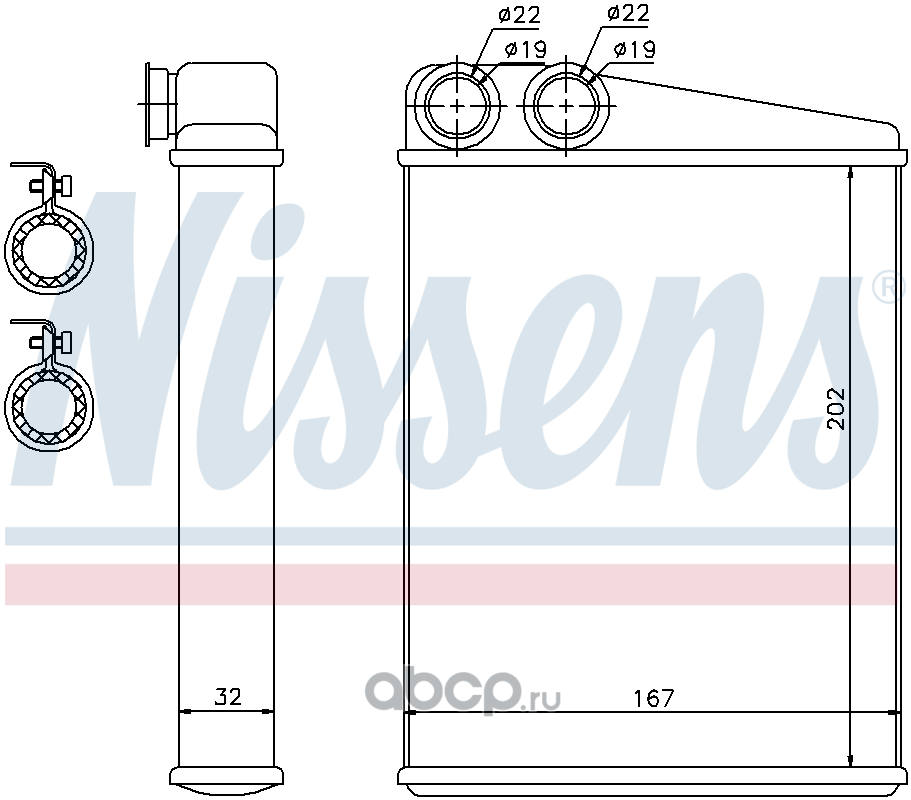 72046 Радиатор отопителя MERCEDES GL-CLASS W 164 (06-)  ML-CLASS W 164 (05-)  R-CLASS W 251 (05-) R 400 — фото 255x150