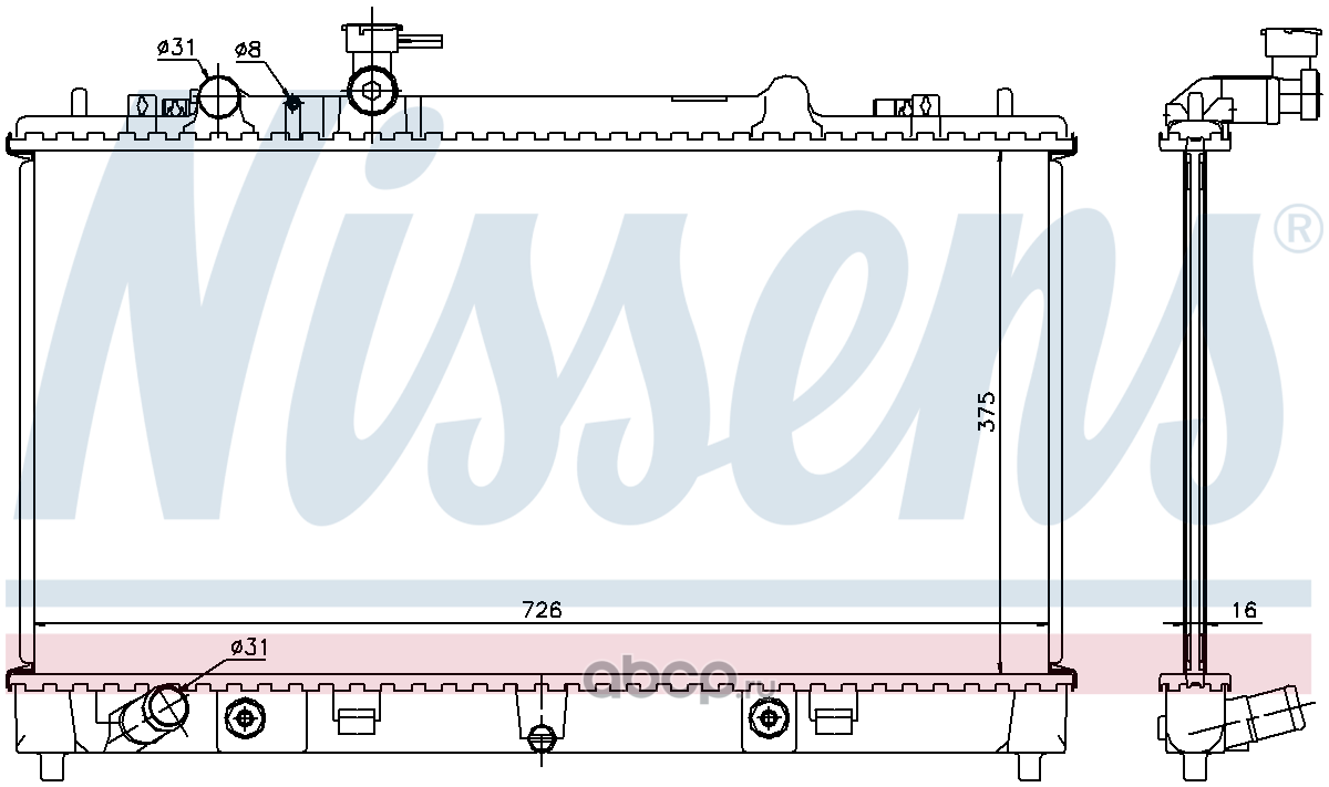 68508 Радиатор основной NISSENS 68508 — фото 255x150
