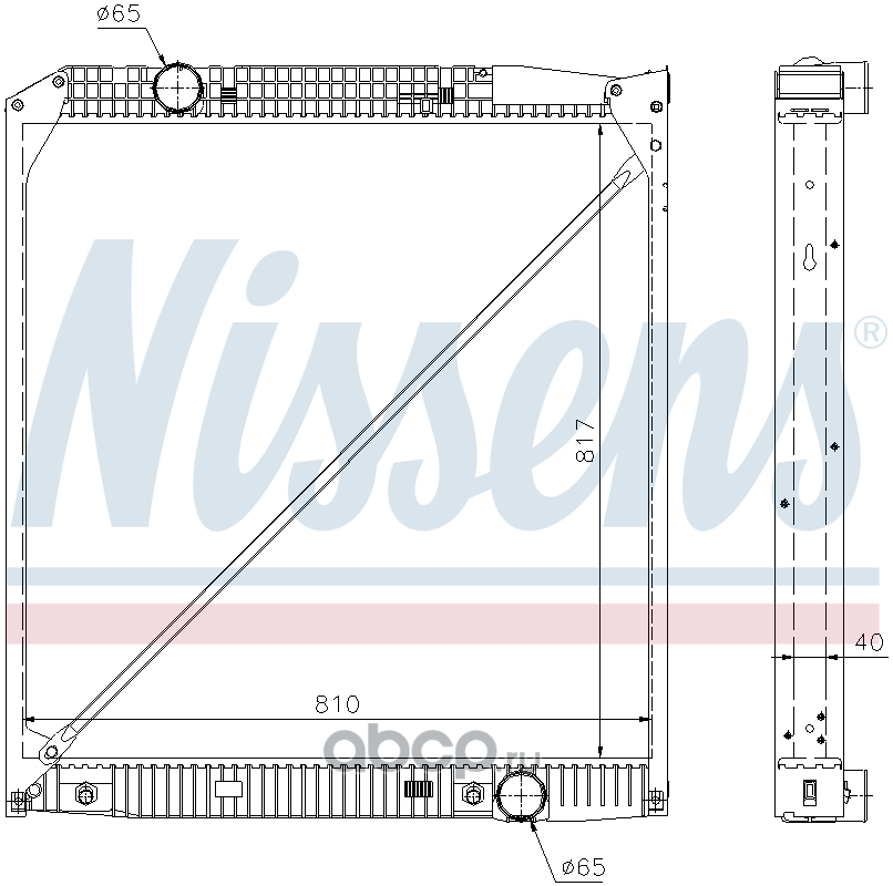 62652a Радиатор водяной MB Actros 4 (до № шасси К199177) — фото 255x150