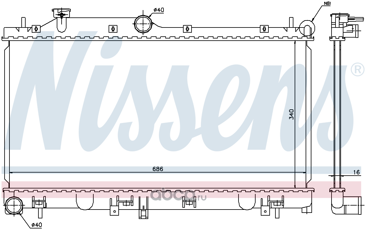 67723 Радиатор двигателя SUBARU IMPREZA 1.5-2.5 08- — фото 255x150