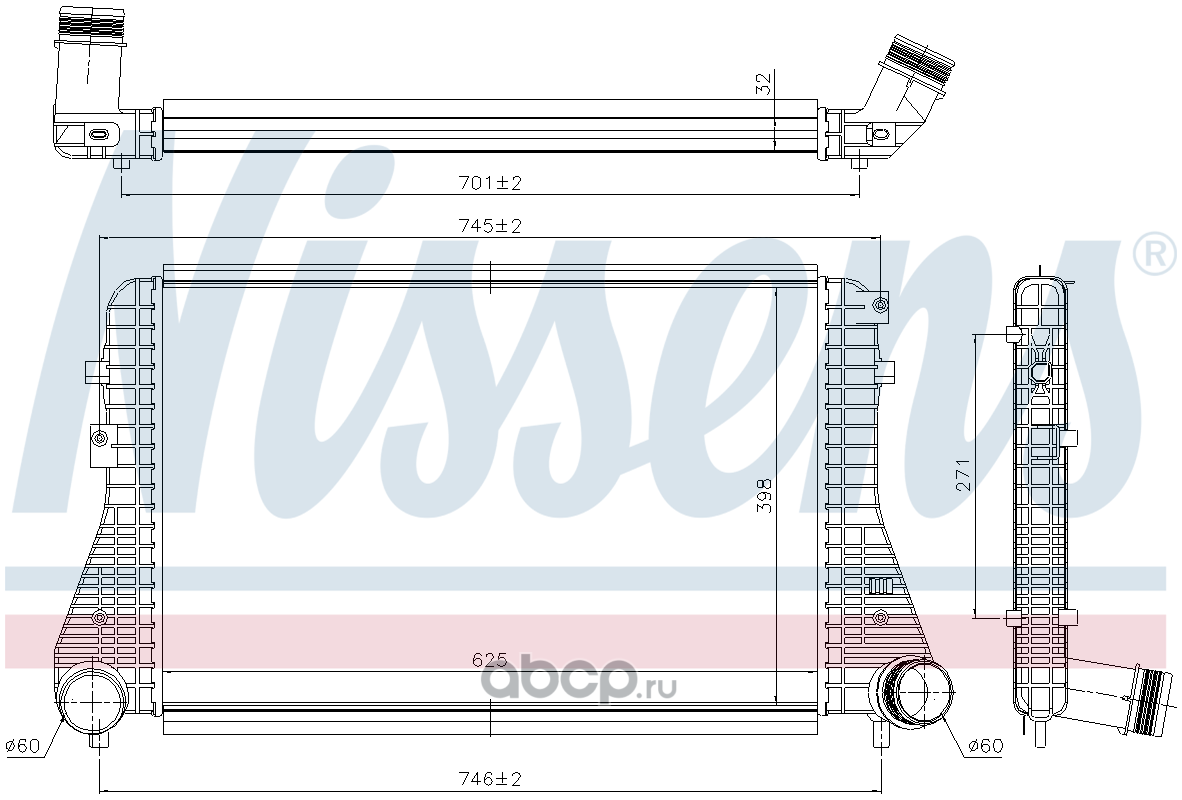 96234 Интеркулер VOLKSWAGEN TOURAN  (1T1  1T2) (03-) 1.4 TSI — фото 255x150