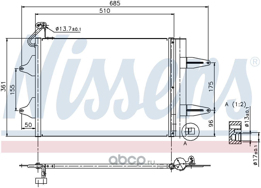 94628 Радиатор кондиционера NISSENS 94628 — фото 255x150