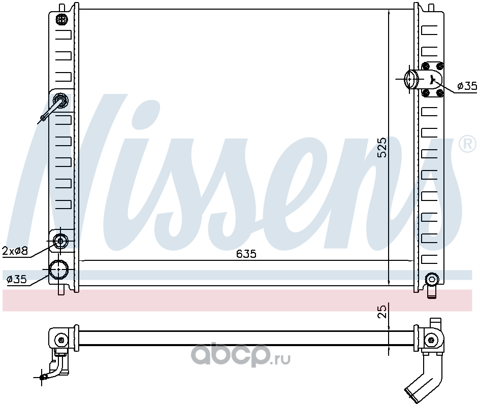68091 Радиатор основной INFINITI EX/FX II/QX50/QX70 NISSENS 68091 — фото 255x150