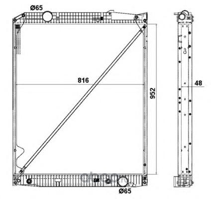 519577 Радиатор охлаждения (952х816х42) с рамкой MERCEDES ACTROS 96- — фото 255x150