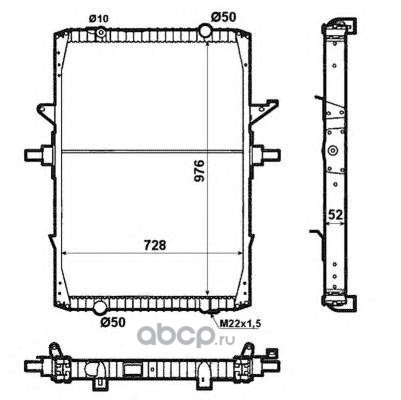 519709 Радиатор охлаждения (976х728х52) с рамкой RENAULT TRUCKS MAGNUM AE 92- — фото 255x150