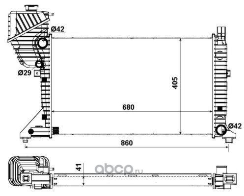 55348a Радиатор охлаждения двигателя MERCEDES Sprinter 2.2D 95- — фото 255x150