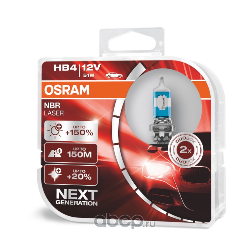 9006nlhcb Лампа 12V HB4 51W P22d OSRAM NIGHT BREAKER LASER 9006NL-HCB — фото 255x150