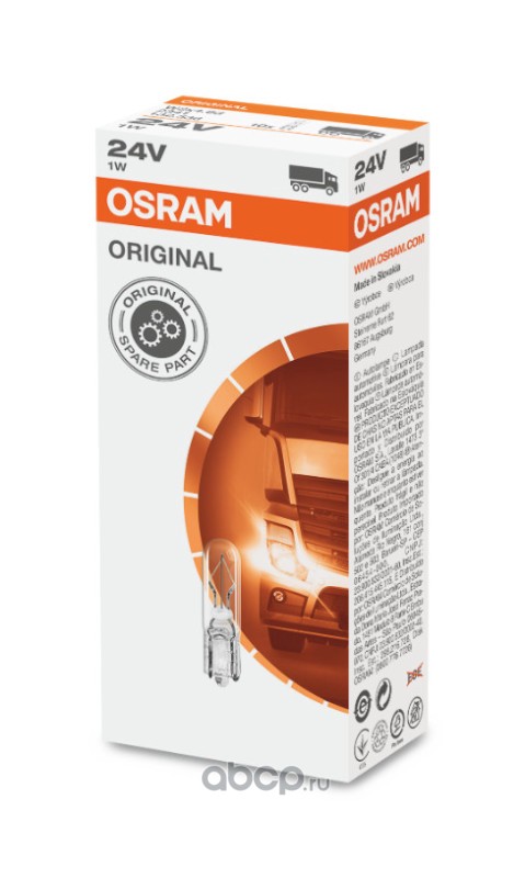2341 Лампа Osram ORIGINAL LINE 24V (ОЕМ) (1W 24V W2x4.6d) 1шт — фото 255x150