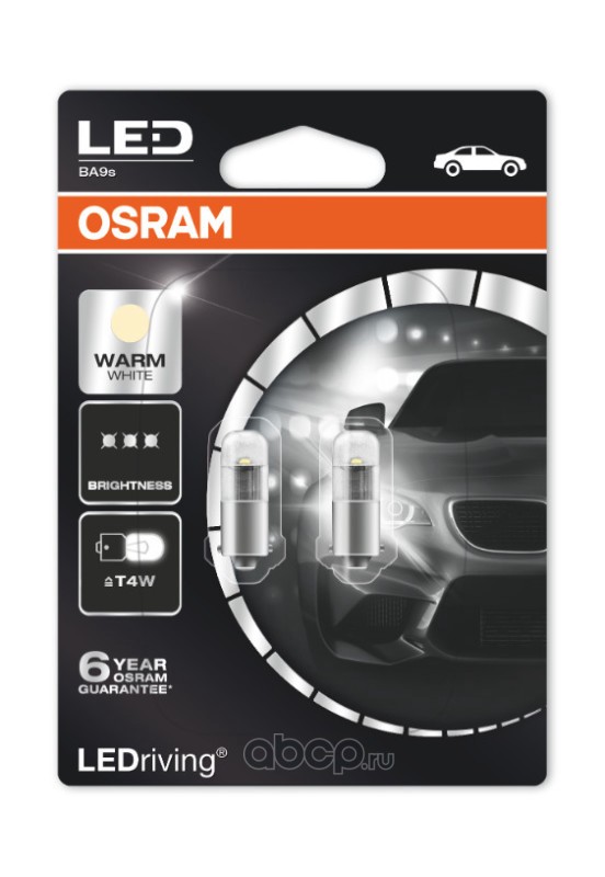 3850ww02b Лампа светодиодная 12V T4W BA9s блистер (2шт.) Ledriving Warm White OSRAM — фото 255x150