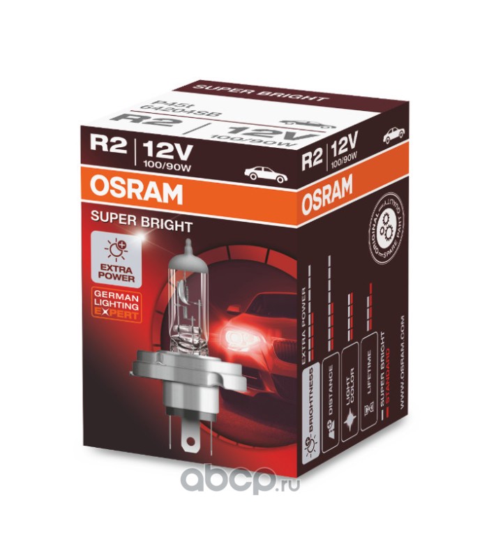 64204sb Лампа OSRAM галогеновая H4 P45T 100W — фото 255x150