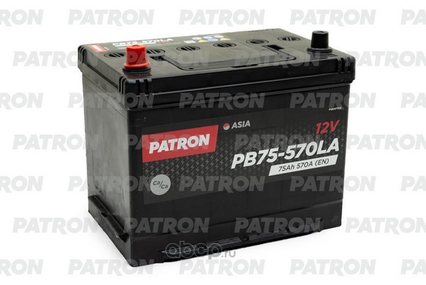 pb75570la Аккумулятор PATRON ASIA 12V 75AH 570A (L+) B1+B6 270x173x222mm — фото 255x150