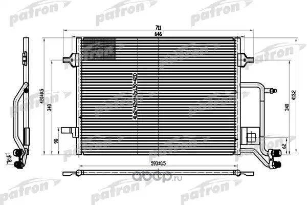 prs1101 Радиатор кондиционера AUDI A6 (97-05) PATRON — фото 255x150