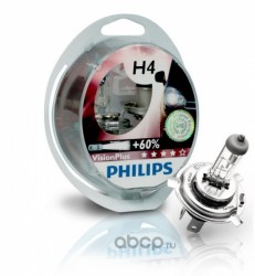 12342vps2 Лампа галоген.H4 12 V 60/55 W VisionPlus +60 (к-т) (Philips) — фото 255x150