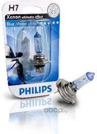 12972bvub1 Лампа PHILIPS H7  55W 12V (PX26d) Blue Vision ultra (1шт) (блистер) — фото 255x150