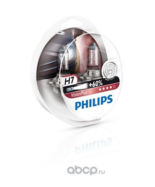 12972vps2 Лампа галогенная H7 12В 55 Вт PX26d +60 Vision Plus (кт. 2 шт.) Philips — фото 255x150
