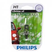12258llecob1 Лампа галогенная H1 12В- 55W (P14, 5s) LongLife EcoVision блистер (1шт) (Philips) — фото 255x150