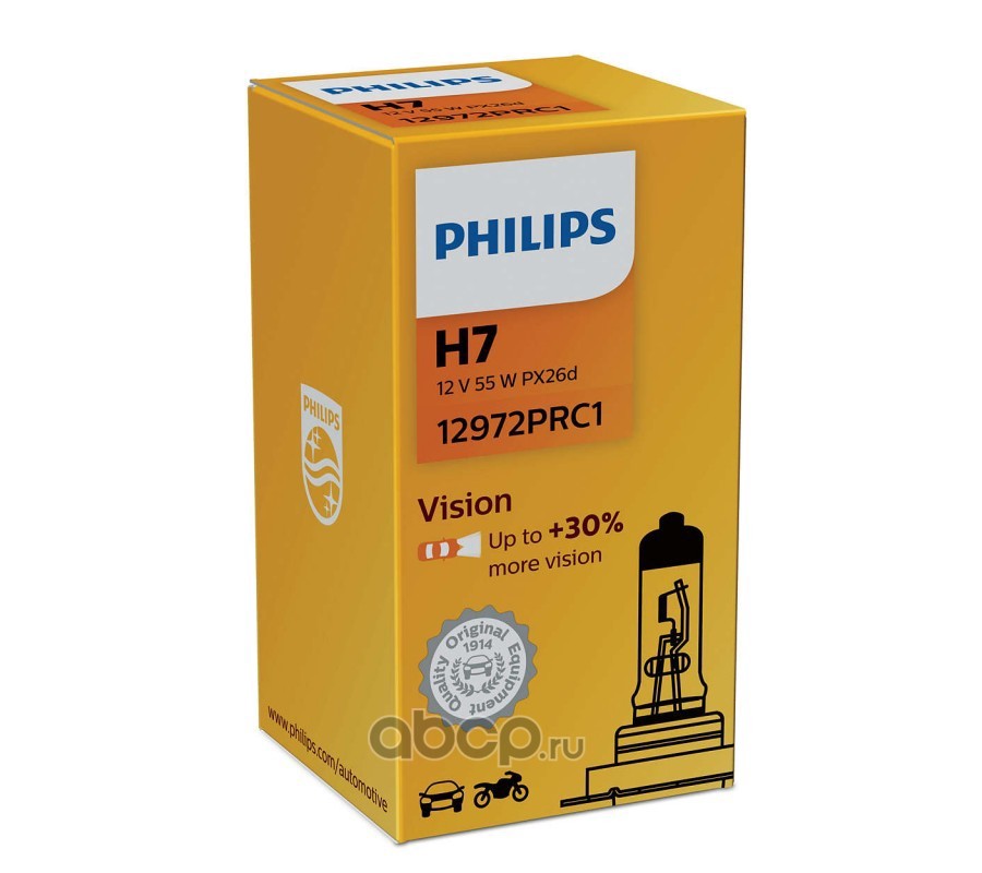 12972prc1 Лампа 12V H7 55W +30 PHILIPS Premium 1 шт. картон 12972PRC1 — фото 255x150