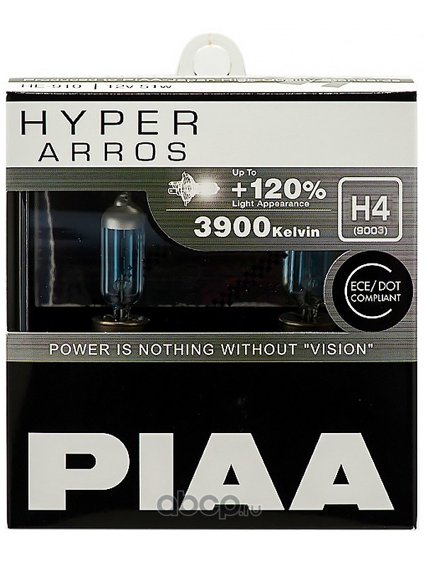 he900h4 Лампа 12V H4 60/55W P43t +120 бокс (2шт.) Hyper Arros PIAA — фото 255x150