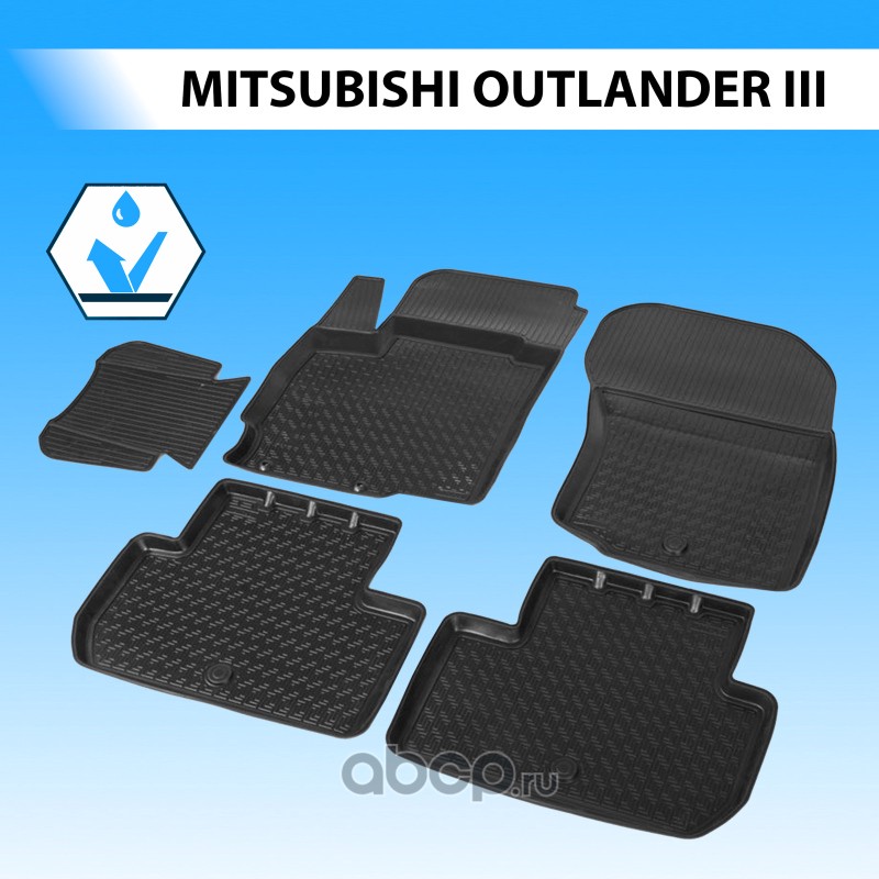 14002002 Коврики салона Mitsubishi Outlander черный полиуретан Rival RIVAL 14002002 — фото 255x150