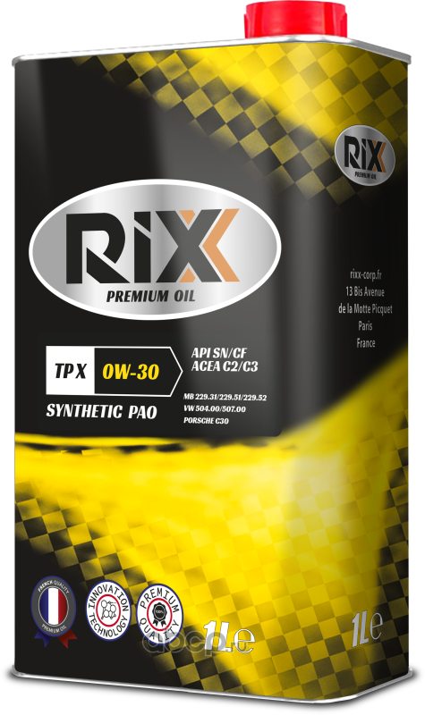rx0026tpx Моторное масло синт RIXX TP X 0W-30 SN/CF ACEA C2/C3 1 л — фото 255x150