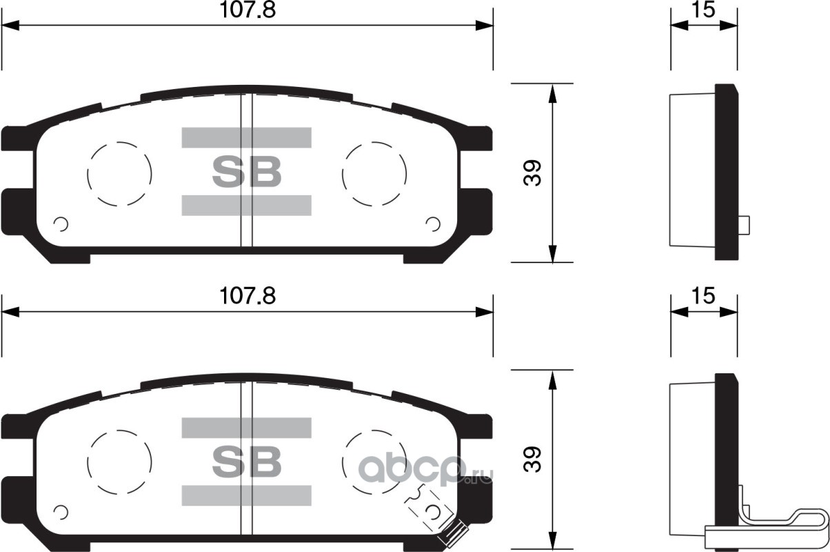 sp1537 SP1537 колодки дисковые з.! Subaru Legacy 1.8-2.5i 90>/Impreza 1.6-2.0 92-00 — фото 255x150