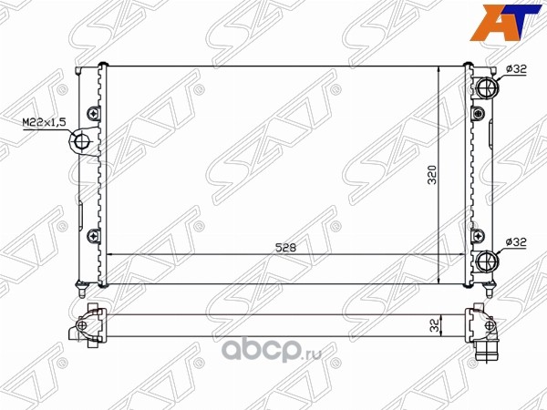 st010017 Радиатор VW GOLF 91-03 SAT ST-01-0017 — фото 255x150