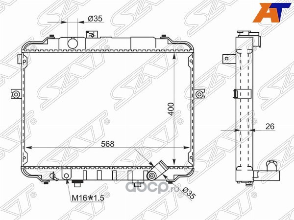 hy0011 Радиатор двигателя HYUNDAI PORTER/KIA, SAT — фото 255x150