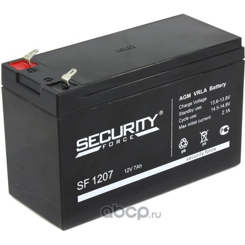 sf1207 Аккумулятор 12V - 7 А/ч "Security Force" (SF 1207) — фото 255x150