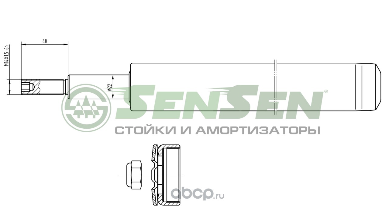 22130080 Амортизатор VW PASSAT 04/88-07/91 пер.газ.(патрон) — фото 255x150